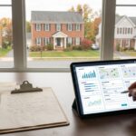 article header image of an appraisal dashboard on an ipad and houses outside the window - for 2026 Home Appraisal Changes: What Carlisle Home Sellers and Homeowners Need to Know - Carlisle Home LIsting Specialist