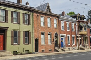 a carlisle, pa streetscape row of houses on S Hanover St