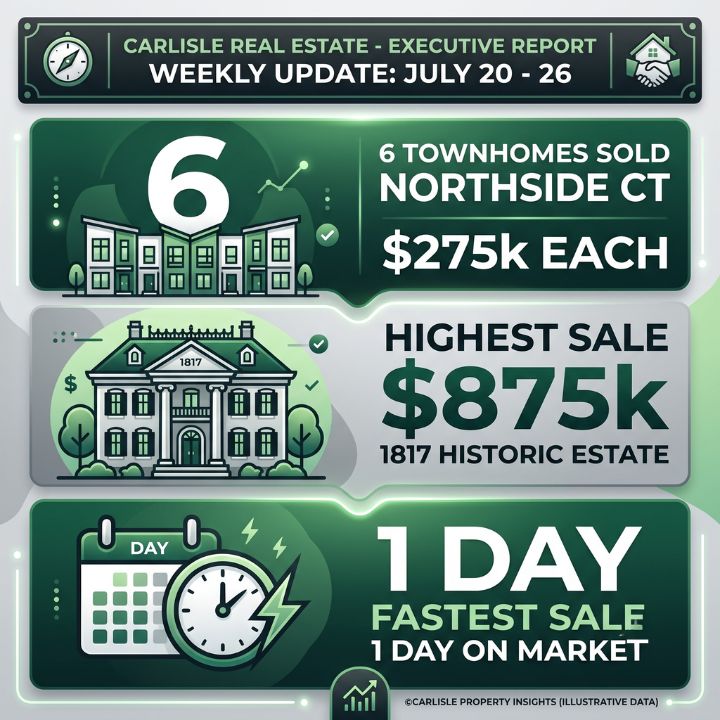 infographic for interesting facts about the real estate home closings that happened during the week of july 20 through 26, 2026