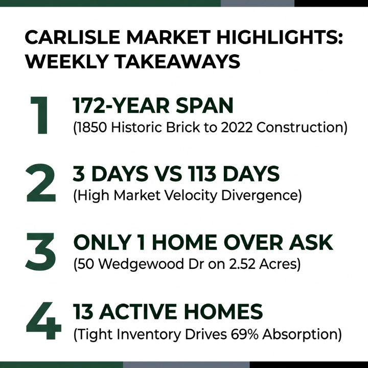 infographic showing a few of the interesting facts about the home sale closings that happened during the week of september 14 through 20, 2026 in carlisle, pa