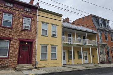 Streetscape of homes on S west st in carlisle pa