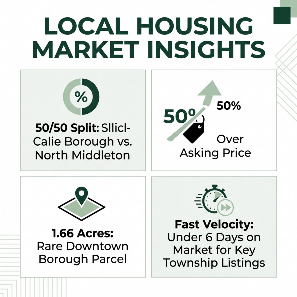 infographic showing 4 of the interesting facts about the real estate sales closings that happened in carlisle, pa udring the week of august 31 through september 6, 2026